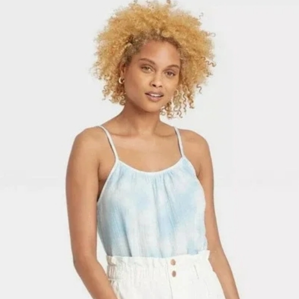 Universal Thread Light Blue and Cream Camisole